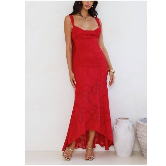 Hellomolly Women's Red Enchanted Empire High-Low Maxi Dress Nwt Size 8